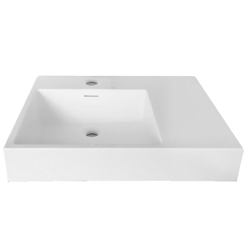 Washbasin 600mm Solid Surface Resin Shelf Left