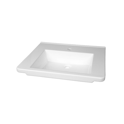 Washbasin DDA AS1428.1 Accessible Solid Surface Resin 600mm Gloss White - WBM-601-ECO-1W