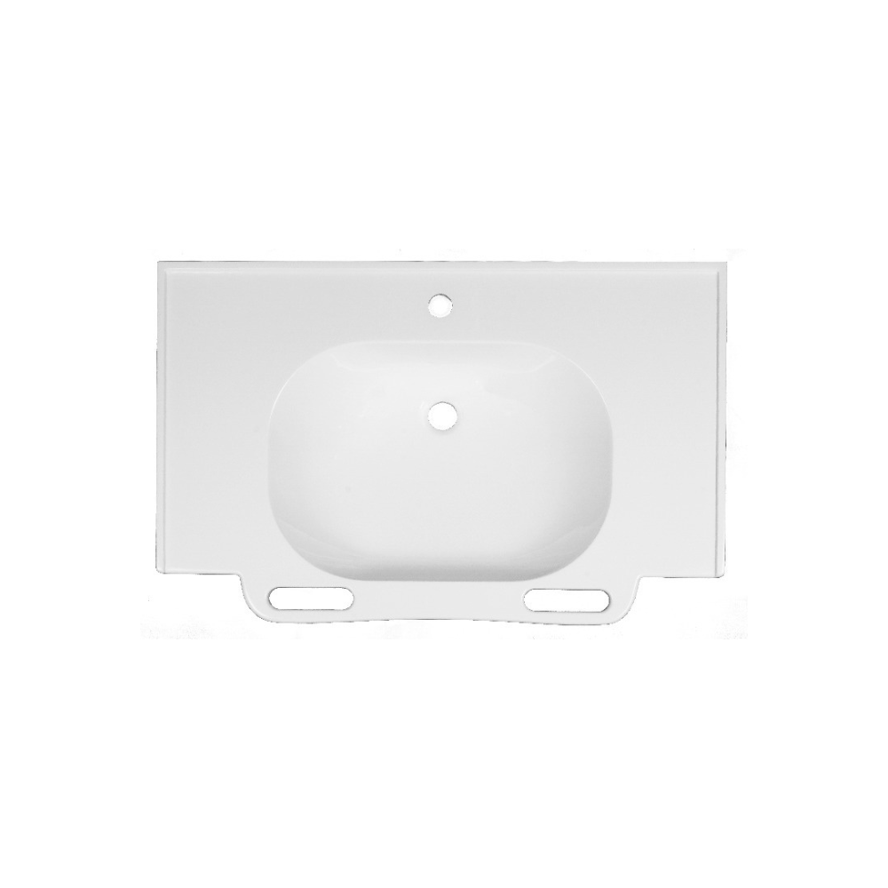 Washbasin DDA AS1428.1 Accessible Solid Surface Resin with Front Handles 850mm Gloss White - WBM-850-1W