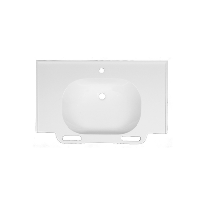 Washbasin DDA AS1428.1 Accessible Solid Surface Resin with Front Handles 850mm Gloss White - WBM-850-1W
