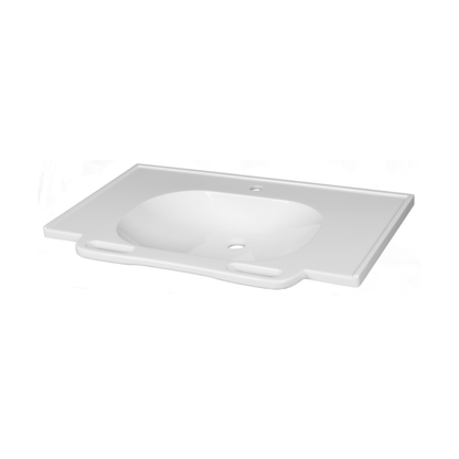 Washbasin DDA AS1428.1 Accessible Solid Surface Resin with Front Handles 850mm Gloss White - WBM-850-1W
