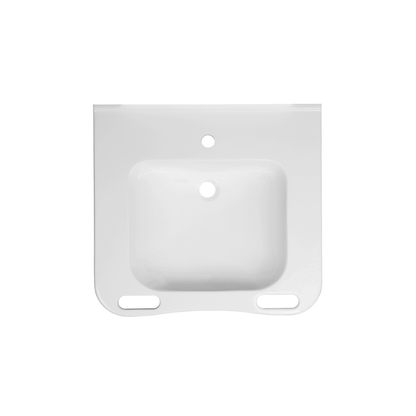 Washbasin DDA AS1428.1 Accessible Solid Surface Resin With Front Handles 600mm Gloss White - WBM-602-ECO-1W