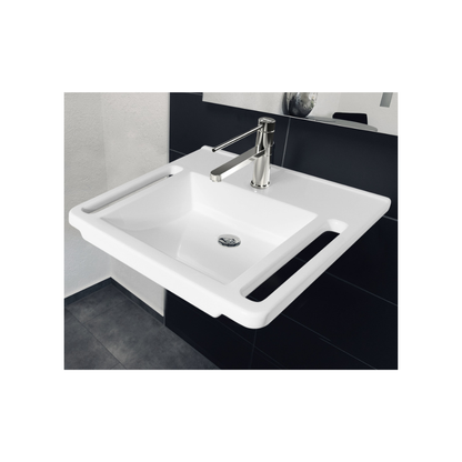 Washbasin DDA AS1428.1 Accessible Solid Surface Resin With Side Handles 550mm Gloss White - WBM-601-550-1W
