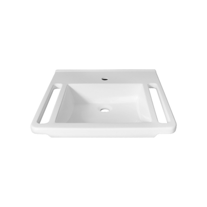 Washbasin DDA AS1428.1 Accessible Solid Surface Resin With Side Handles 550mm Gloss White - WBM-601-550-1W