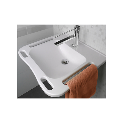 Washbasin DDA AS1428.1 Accessible Solid Surface Resin With Side and Front Handles 550mm Gloss White - WBM-602-550-1W