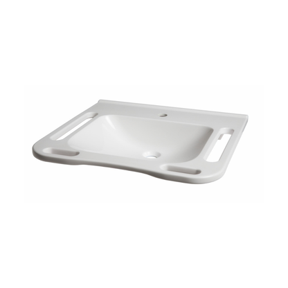 Washbasin DDA AS1428.1 Accessible Solid Surface Resin With Side and Front Handles 550mm Gloss White - WBM-602-550-1W