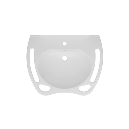 Washbasin DDA AS1428.1 Accessible Solid Surface Resin With Side and Front Handles 700mm Gloss White - WBM-700-1W