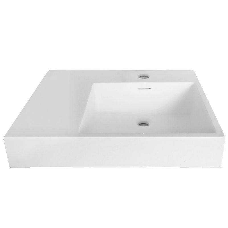 Washbasin Sink DDA Accessible AS1428.1 Modern Wall Hung with Right Hand Bowl Gloss White - PJ-6001RW