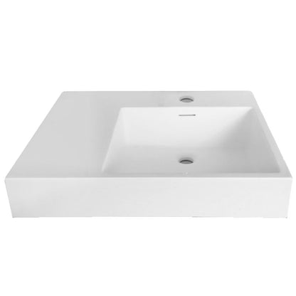 Washbasin Sink DDA Accessible AS1428.1 Modern Wall Hung with Right Hand Bowl Gloss White - PJ-6001RW