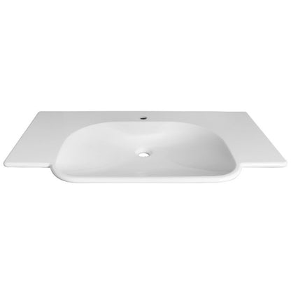 Washbasin Solid Surface Resin 1000mm Gloss White - WBM-1000-1W