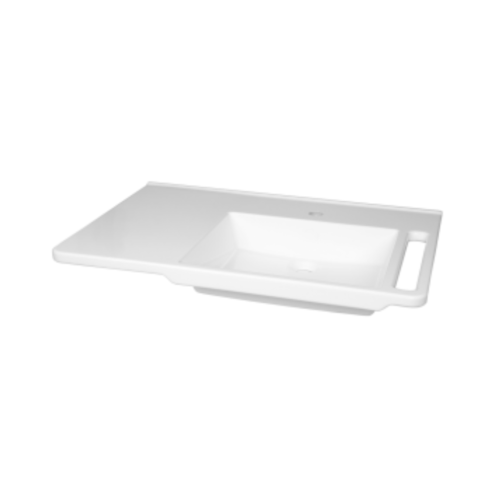 Washbasin Solid Surface Resin 800mm White Right Hand - WBM-803-R-1W