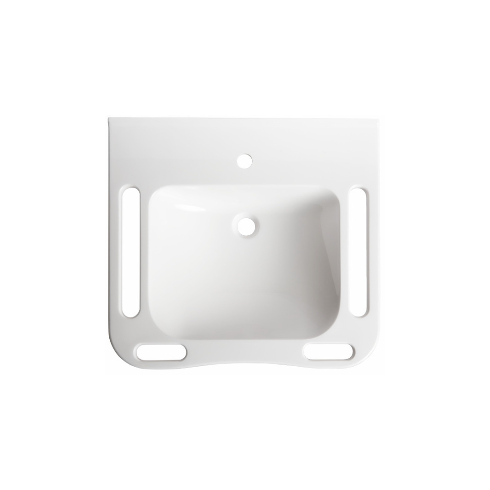 Washbasin DDA AS1428.1 Accessible Solid Surface Resin With Side and Front Handles 550mm Gloss White - WBM-602-550-1W