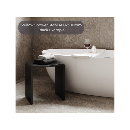 Willow Shower Stool 400x300mm - Black - WS4030B