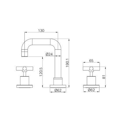 X Plus Basin Set Brushed Gold - NR201601BG