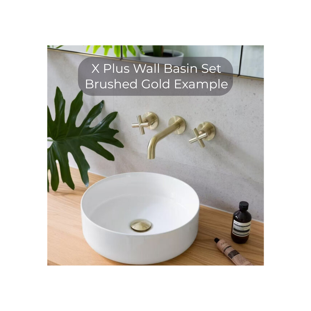 X Plus Wall Basin Set 180mm Brushed Nickel - NR201607BBN