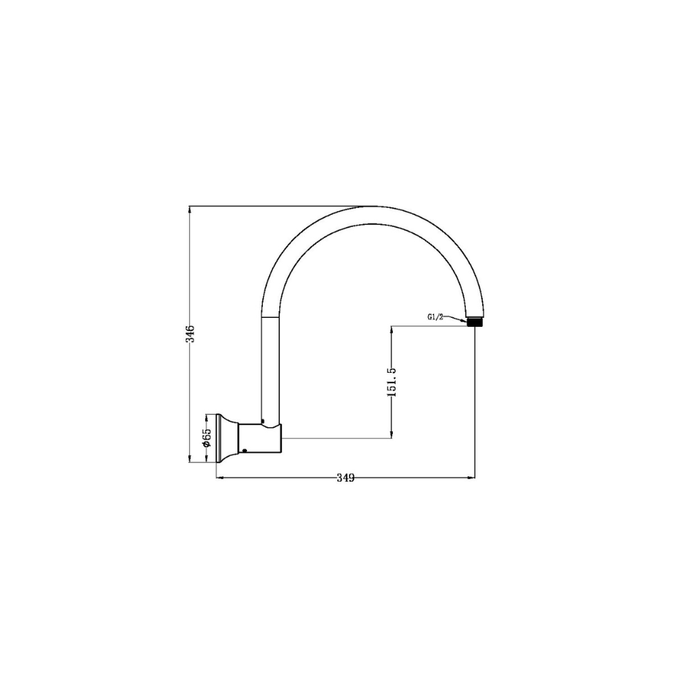 York Shower Arm Aged Brass - NR508AB