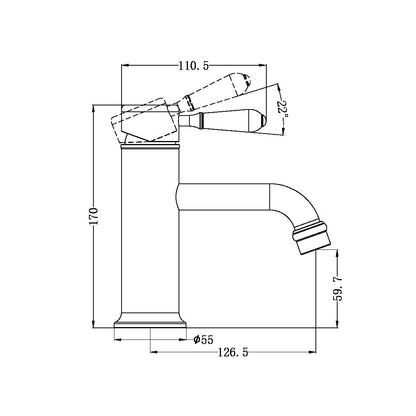 York Straight Basin Mixer With Metal Lever Chrome - NR692101b02CH