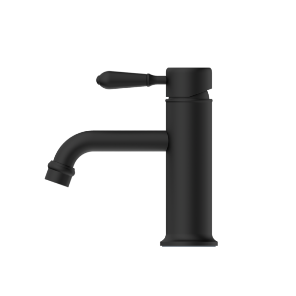 YORK STRAIGHT BASIN MIXER WITH METAL LEVER MATTE BLACK