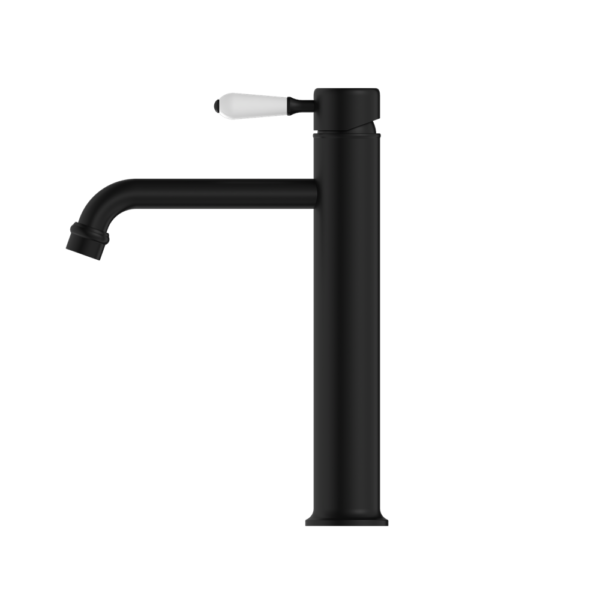 YORK STRAIGHT TALL BASIN MIXER WITH METAL LEVER MATTE BLACK