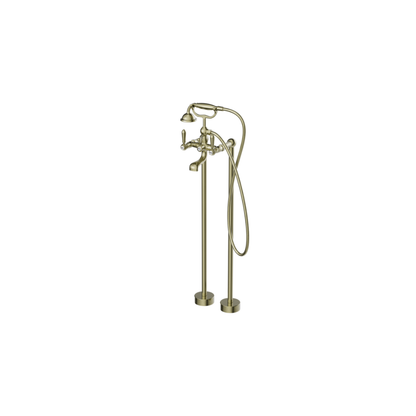 York Freestanding Bath Set With Metal Hand Shower Aged Brass - NR692103a02AB