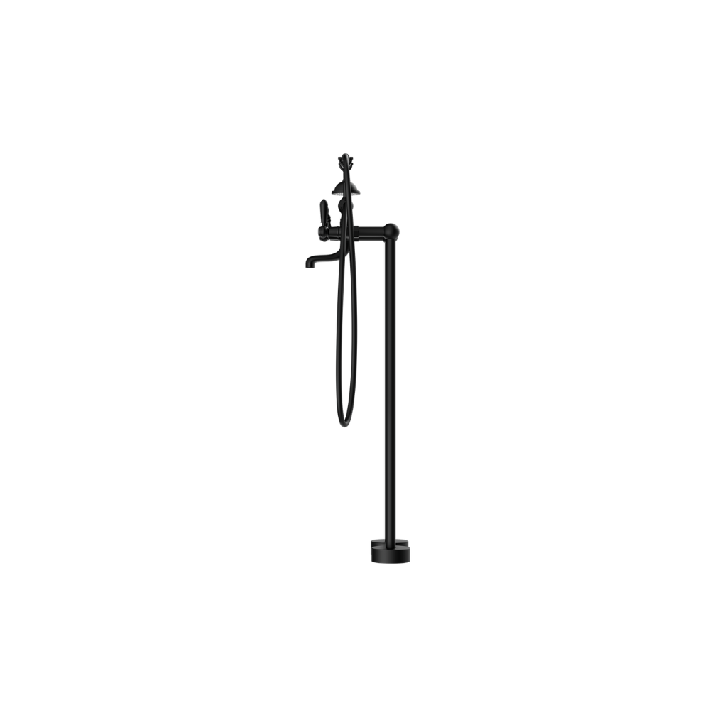 York Freestanding Bath Set With Metal Hand Shower Matte Black - NR692103a02MB