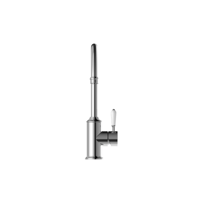 York Kitchen Mixer Gooseneck Spout With White Porcelain Lever Chrome - NR69210601CH