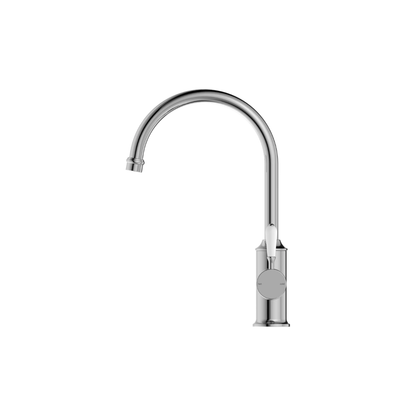 York Kitchen Mixer Gooseneck Spout With White Porcelain Lever Chrome - NR69210601CH