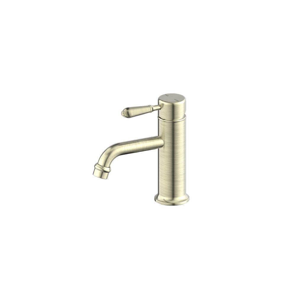 York Straight Basin Mixer With Metal Lever Aged Brass - NR692101b02AB