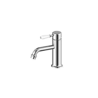 York Straight Basin Mixer With White Porcelain Lever Chrome - NR692101b01CH