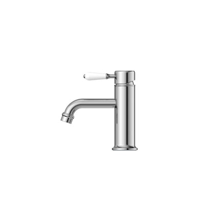 York Straight Basin Mixer With White Porcelain Lever Chrome - NR692101b01CH