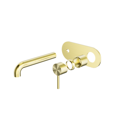 Zen SS316L Wall Basin/Bath Mixer 185mm Spout Trim Kits Only Brushed Gold - NR162210A185tBG