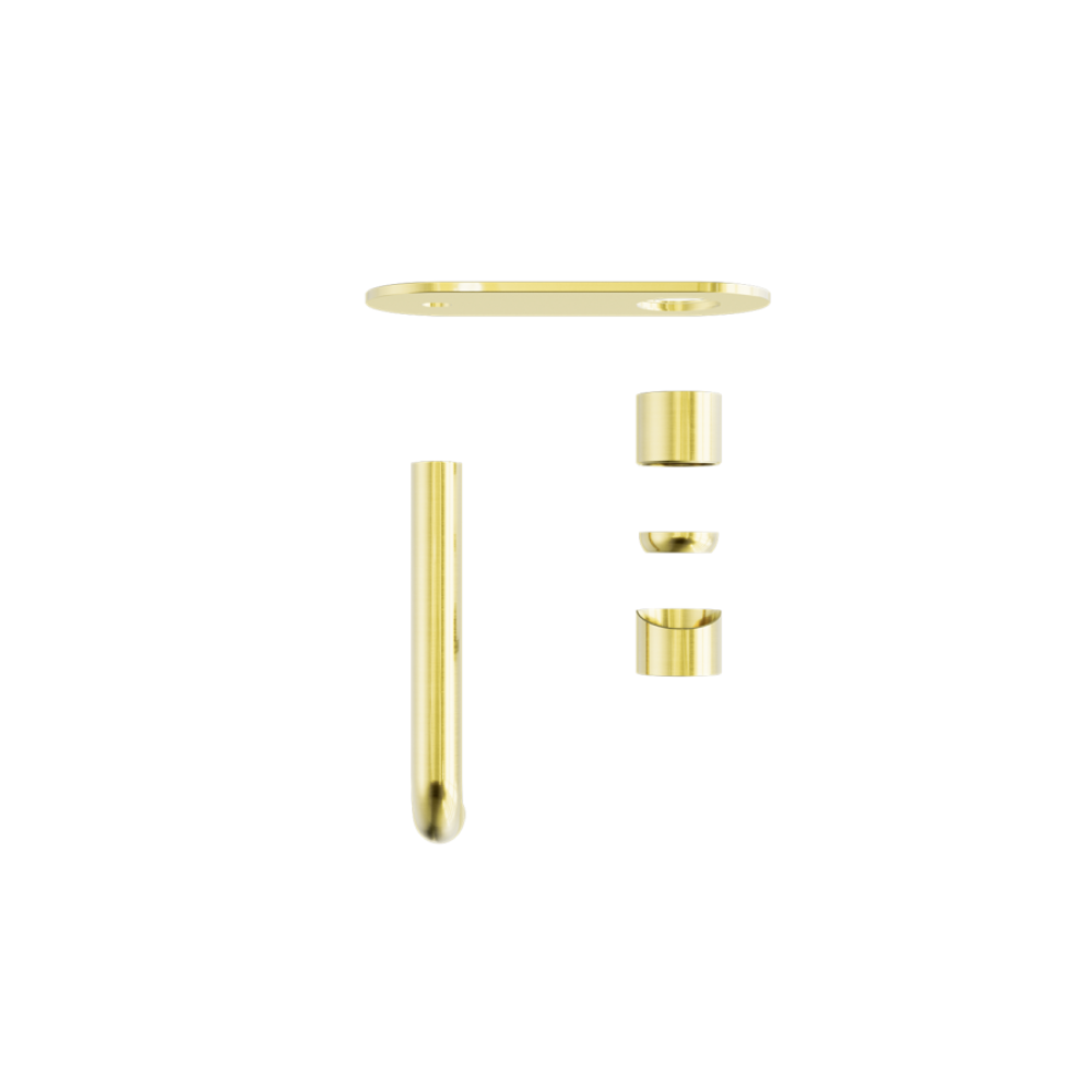 Zen SS316L Wall Basin/Bath Mixer 185mm Spout Trim Kits Only Brushed Gold - NR162210A185tBG