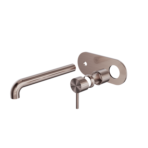 Zen SS316L Wall Basin/Bath Mixer 230mm Spout Trim Kits Only Brushed Bronze - NR162210A230tBZ