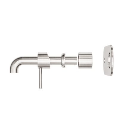 Zen SS316L Wall Basin/Bath Mixer 230mm Spout Trim Kits Only Brushed Nickel - NR162210A230tBN