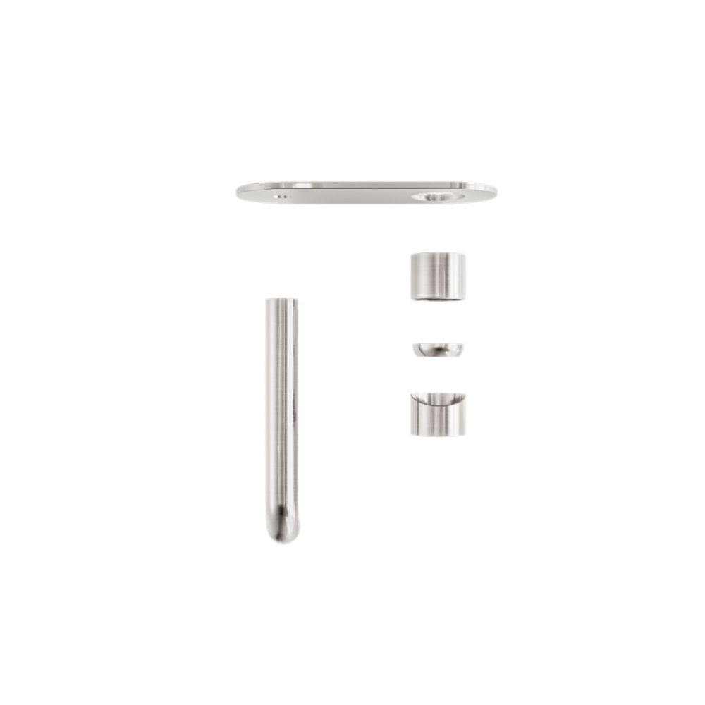 Zen SS316L Wall Basin/Bath Mixer 230mm Spout Trim Kits Only Brushed Nickel - NR162210A230tBN
