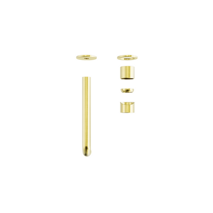 Zen SS316L Wall Basin/Bath Mixer Separate Back Plate 185mm Spout Trim Kits Only Brushed Gold - NR162210B185tBG