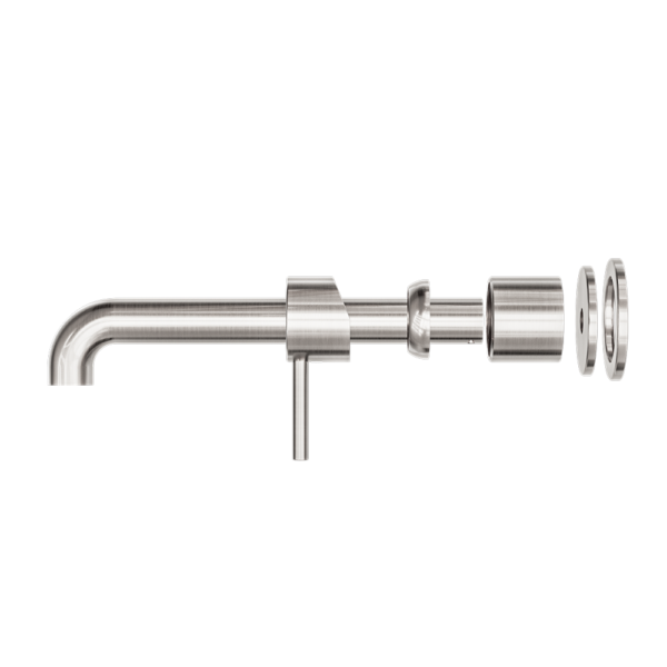 Zen SS316L Wall Basin/Bath Mixer Separate Back Plate 185mm Spout Trim Kits Only Brushed Nickel - NR162210B185tBN