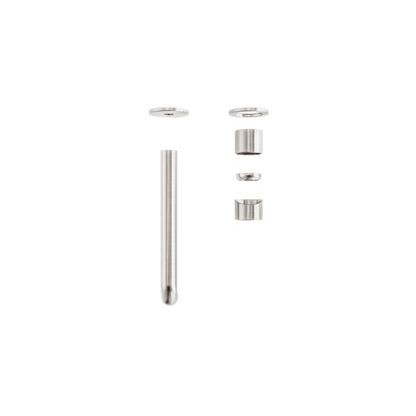 Zen SS316L Wall Basin/Bath Mixer Separate Back Plate 185mm Spout Trim Kits Only Brushed Nickel - NR162210B185tBN