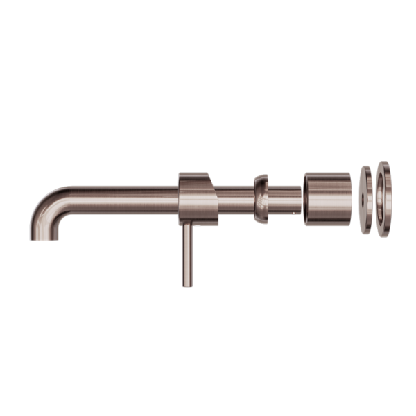 Zen SS316L Wall Basin/Bath Mixer Separate Back Plate 230mm Spout Trim Kits Only Brushed Bronze - NR162210B230tBZ