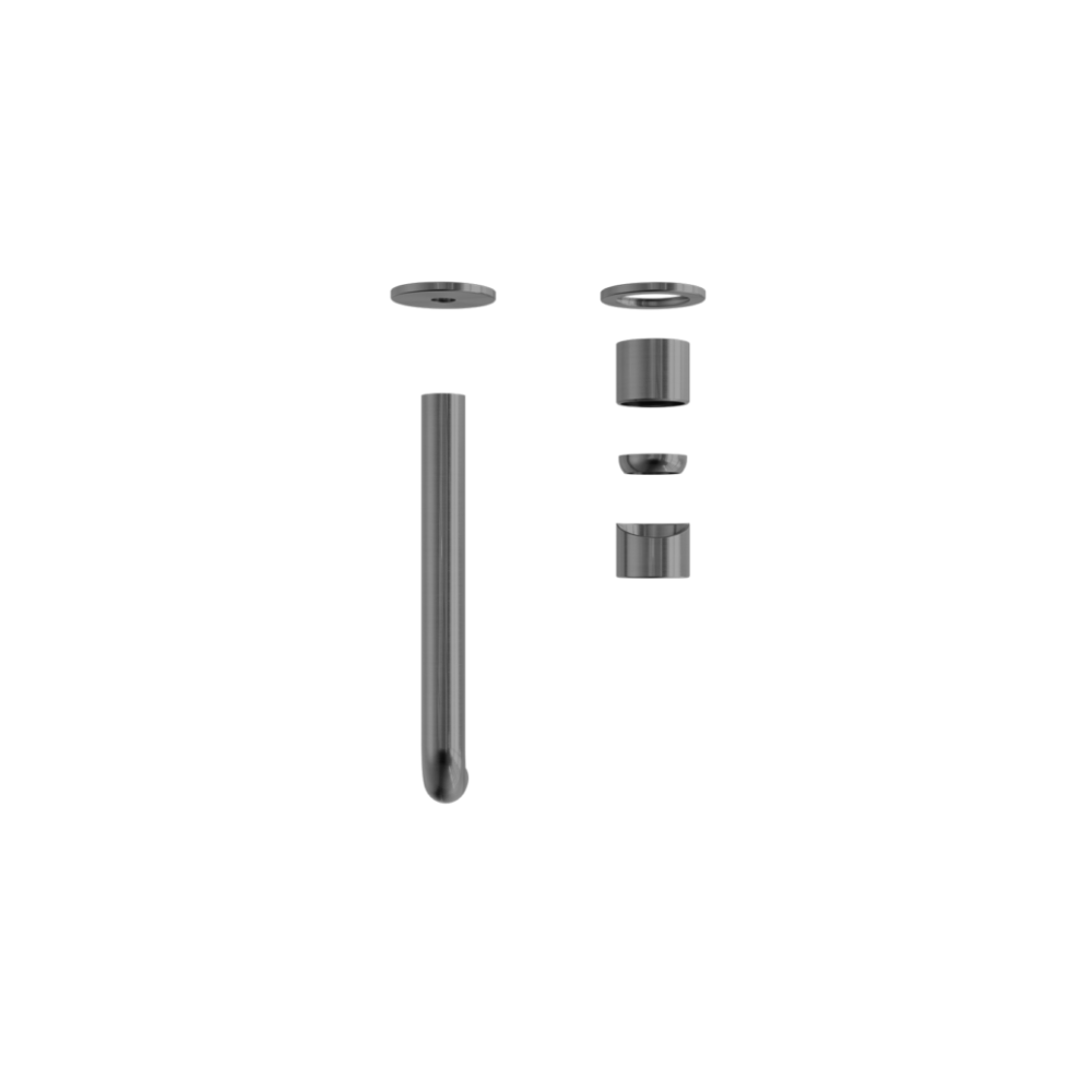 Zen SS316L Wall Basin/Bath Mixer Separate Back Plate 230mm Spout Trim Kits Only Graphite - NR162210B230tGR