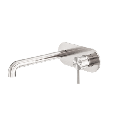 Zen SS316L Wall Basin/Bath Mixer 230mm Spout Brushed Nickel - NR162210A230BN