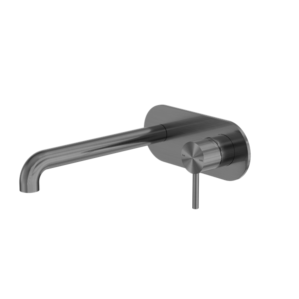 Zen SS316L Wall Basin/Bath Mixer 230mm Spout Graphite - NR162210A230GR