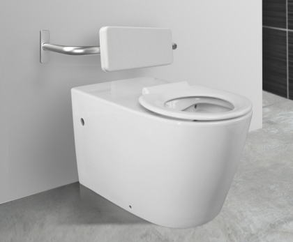 DDA Toilet 800mm Care Raised Height Floor Pan Only - White Seat