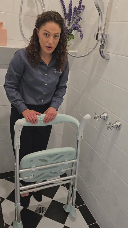 Bathroom Safety Bundle – Fold Up Shower Chair & Toilet Support Frame - S03F1C1